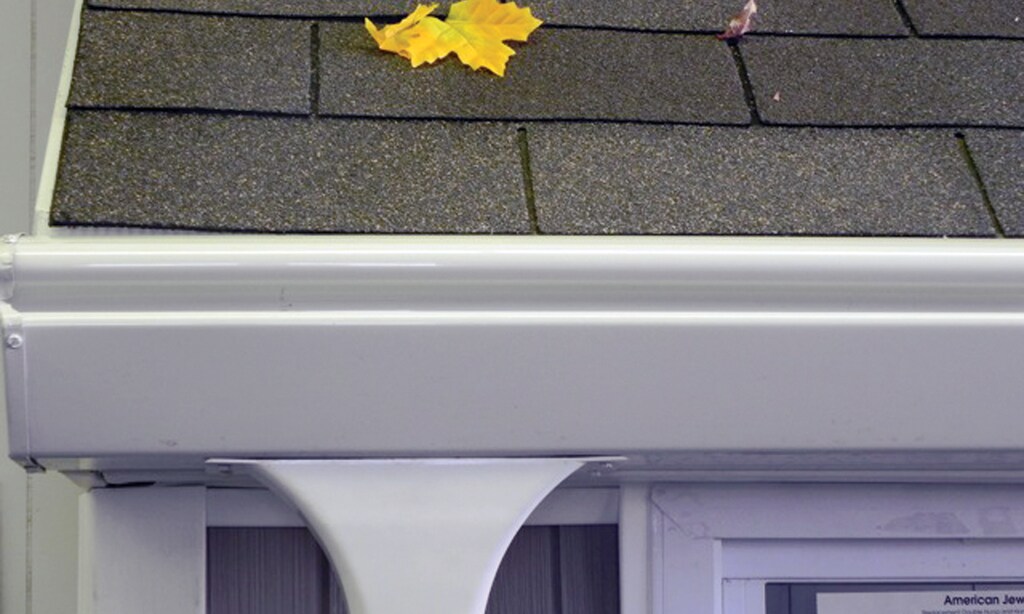 Product image for Kelly Exteriors $400 off leaf-free full gutter system. $2,750 up & over roofing installed. $5,350 up & over siding installed.