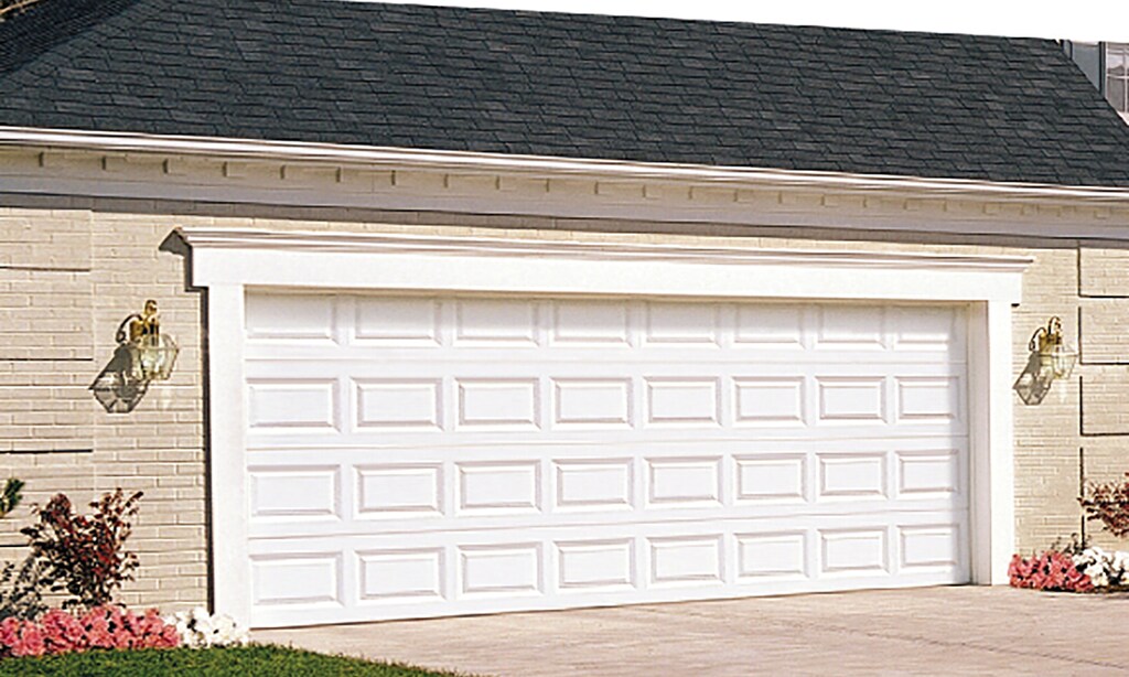 Product image for Garage Door Specialists $899 16’ x 7’ Steel Raised Panel Garage Door