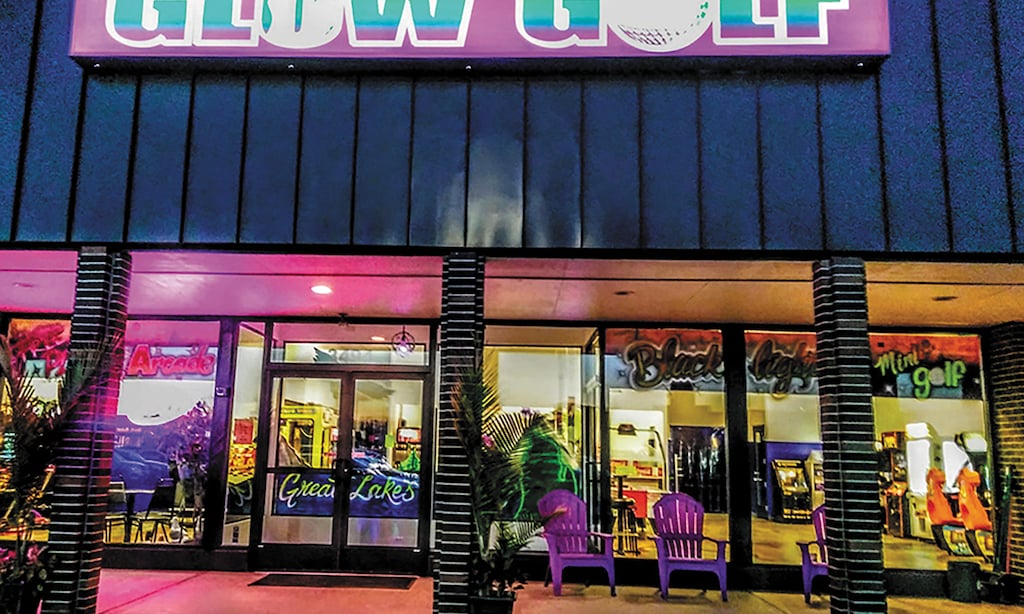 Product image for Great Lakes Glow Golf $21 For A Round Of Mini Golf & Unlimited Free Play Arcades For 4 People (Reg. $42)