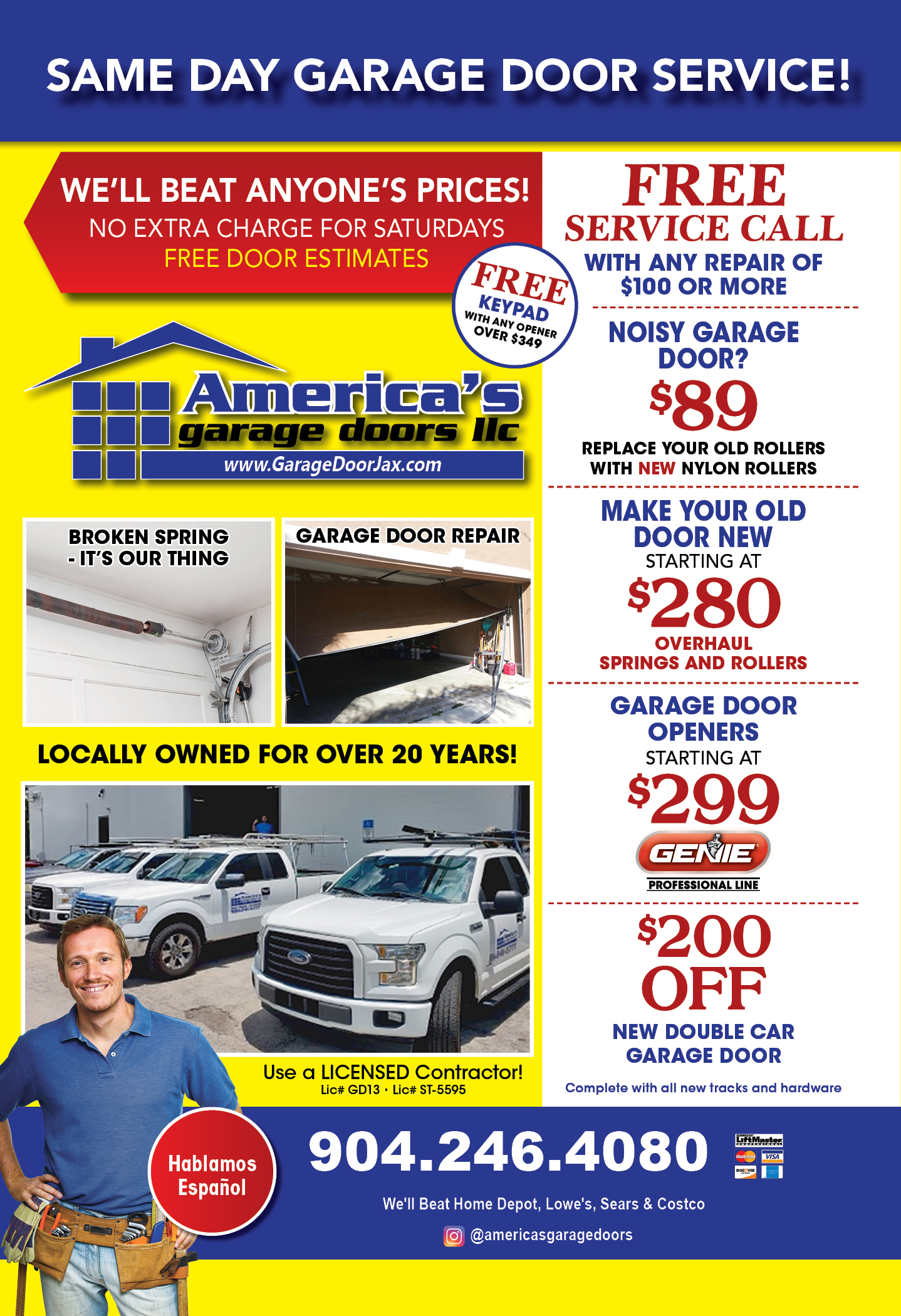 AMERICA'S GARAGE DOOR CO Coupons & Deals Jacksonville, FL