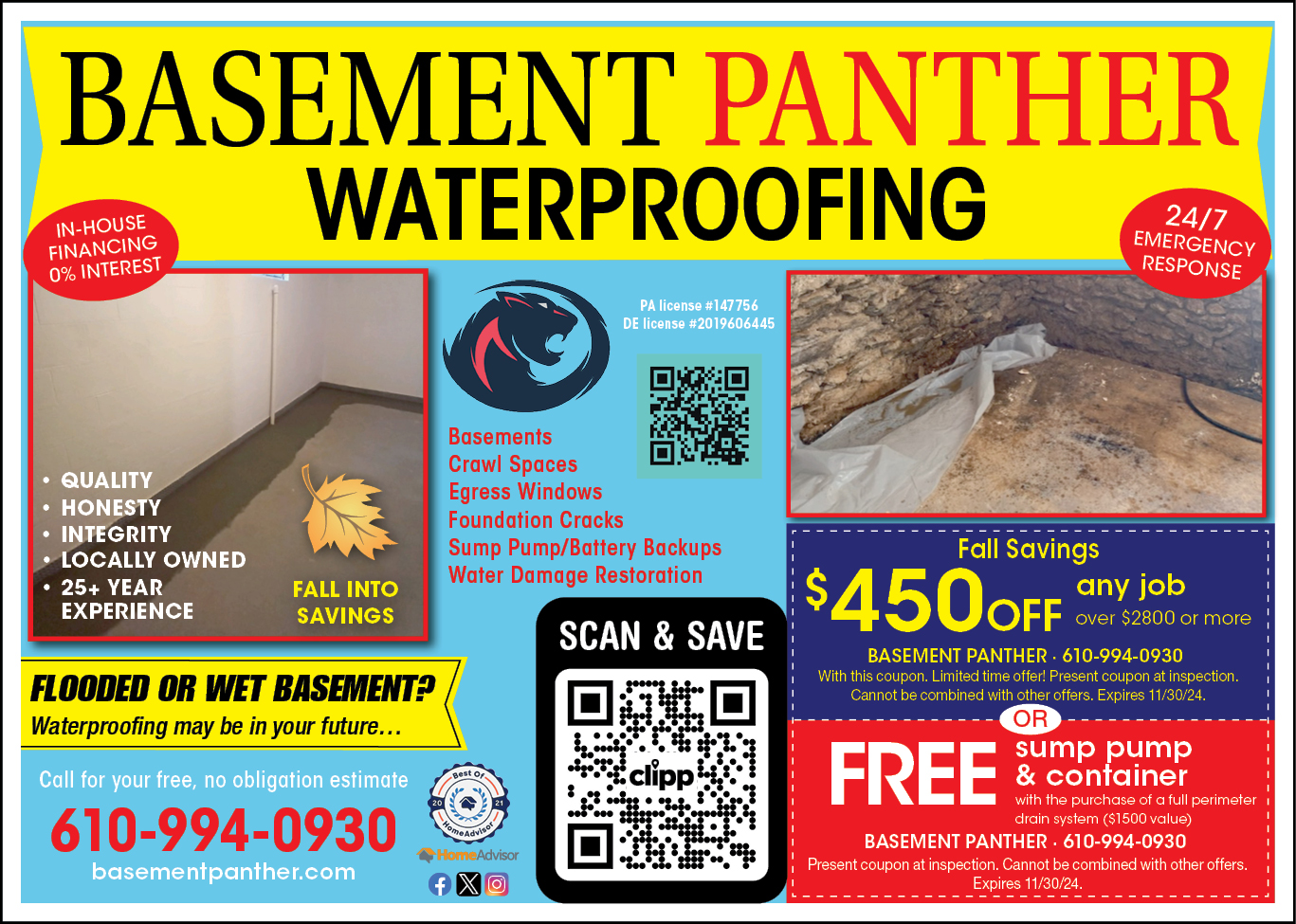 Free Sump Pump & Container. With The Purchase Of A Full Perimeter Drain
