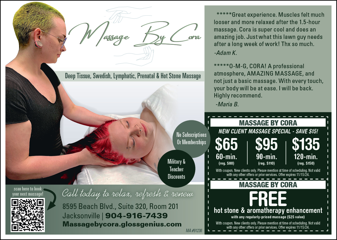 Massage By Cora Coupons & Deals Jacksonville, FL