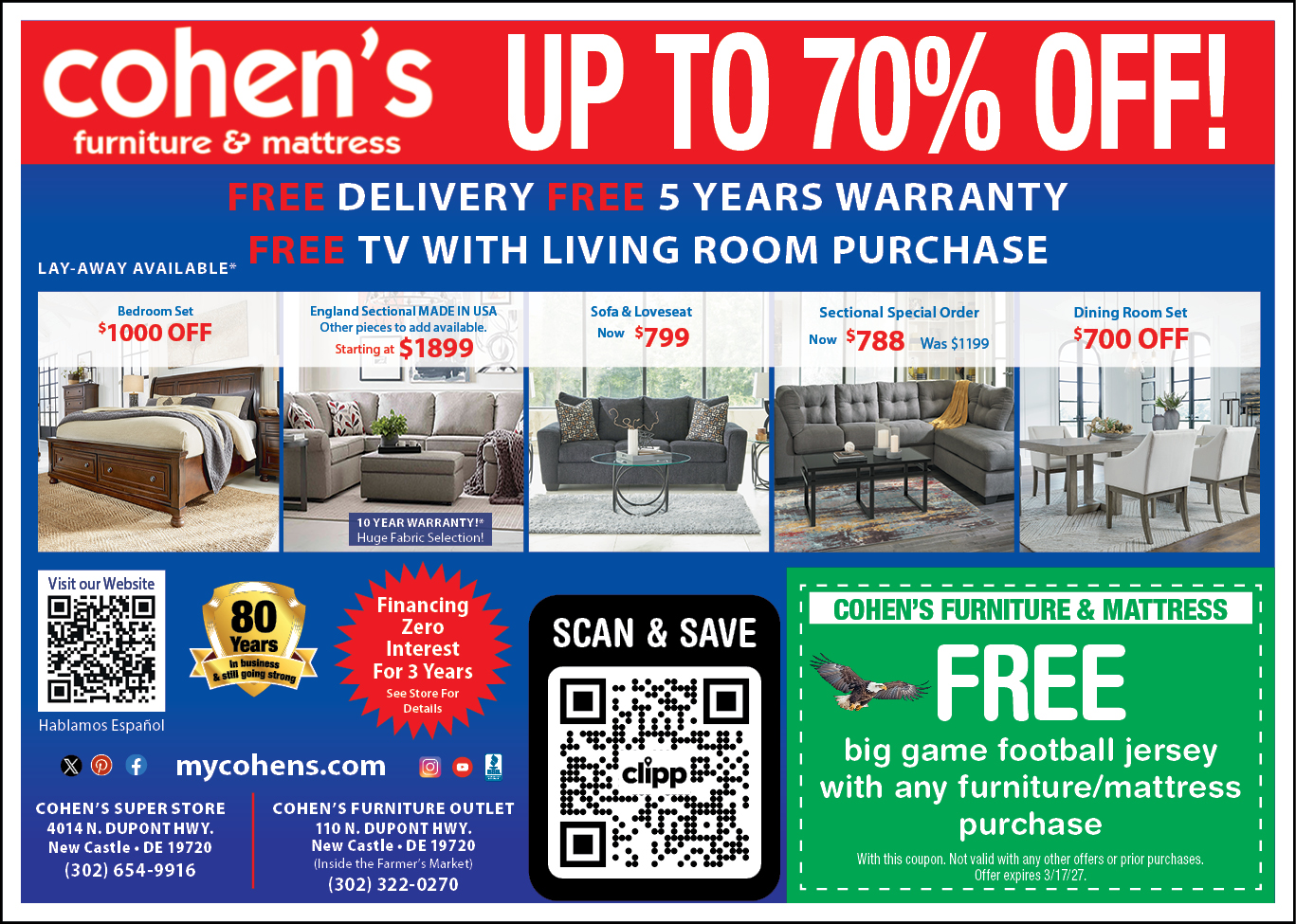 Magazine image for Cohen's Furniture & Mattress